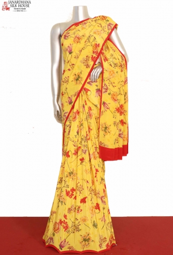 Printed Pure Crepe Silk Saree